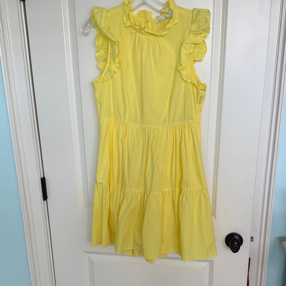 Women’s Marie Oliver Taren Mini Dress, yellow, size XS, 💯% cotton